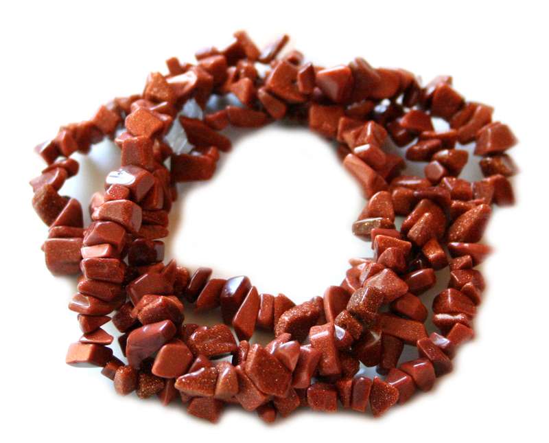 Goldstone chip string, 80cm