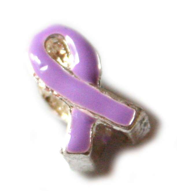 2x Purple ribbon cloisonne bead. Silver base colour. 12mm.