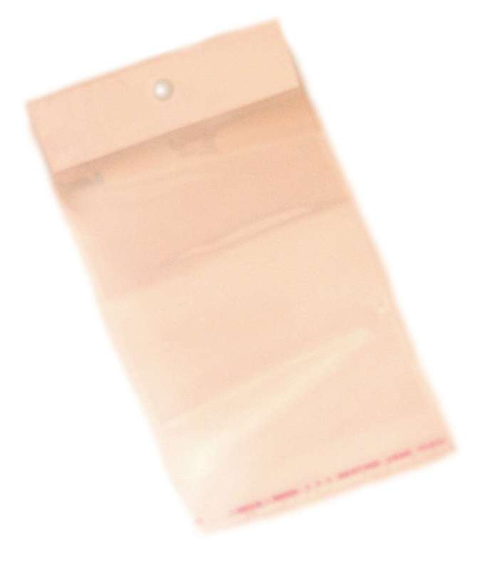 Polyproplene Bag. 13x9cm with white 2.5 cm strip for display