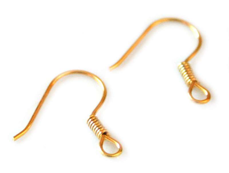 10x Earwires, shepherds hook, gold coloured. Size 20mm, pair