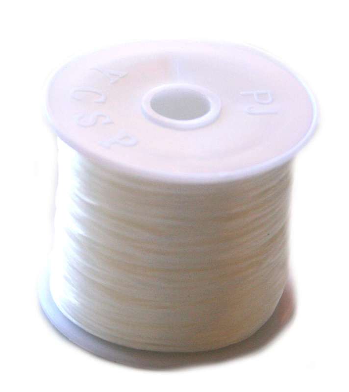 White stretch cord, 0.8mm, 8m - Silver Hills 0.02kg
