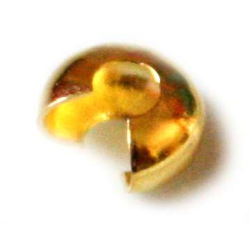 20 x Gold colour crimp cover. 4mm. Nickel and lead free.