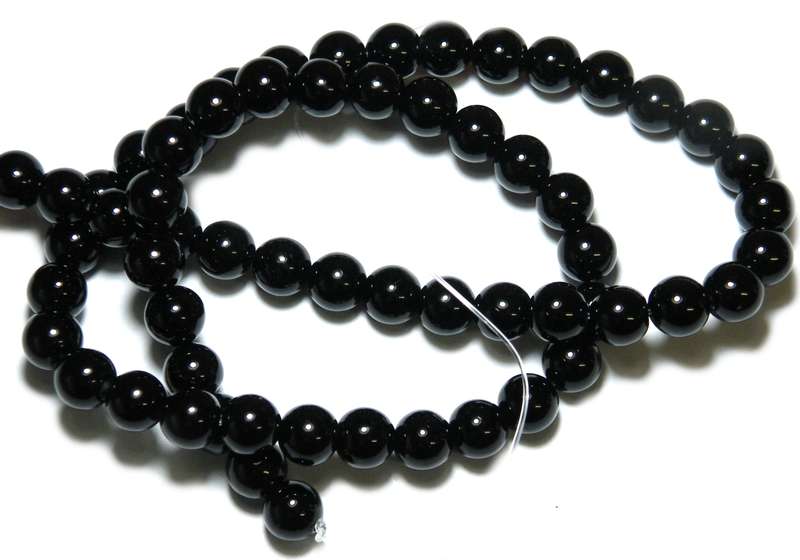 Onyx bead string, 6mm, round, 40cm