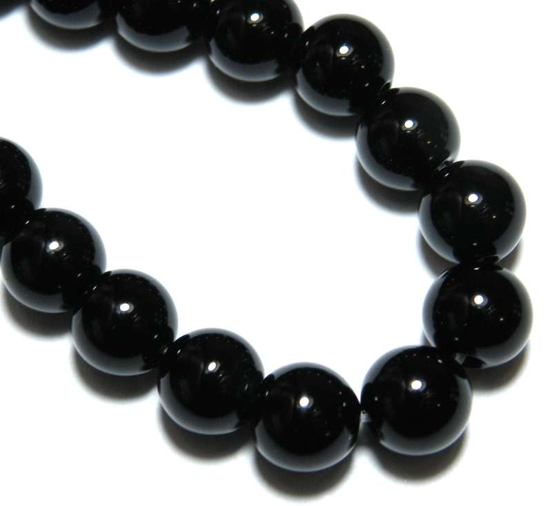 Onyx bead string, 6mm, round, 40cm