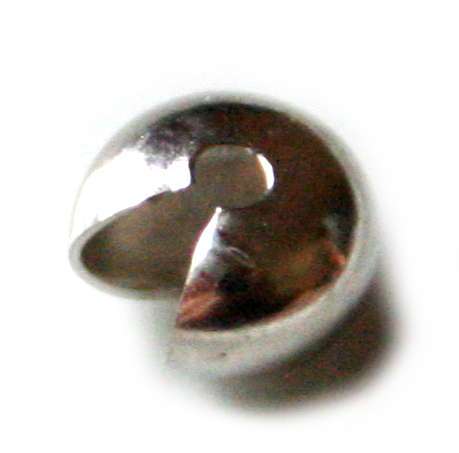 10 x crimp cover silver metal 5mm
