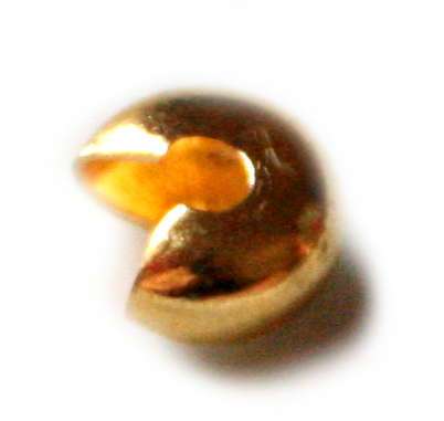 10 x crimp cover gold metal 6mm