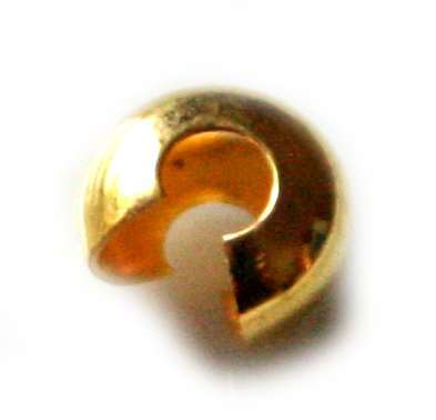 10xGold color crimp cover, 5mm