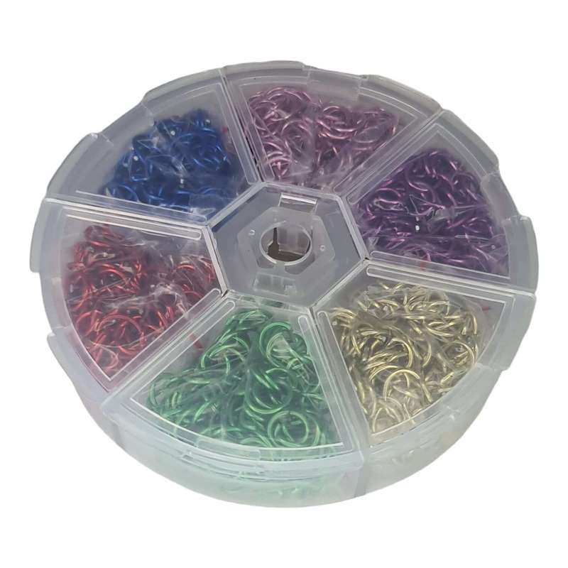 Aluminium jumpring spiral, assorted colors, 6mm, 1 080 pcs