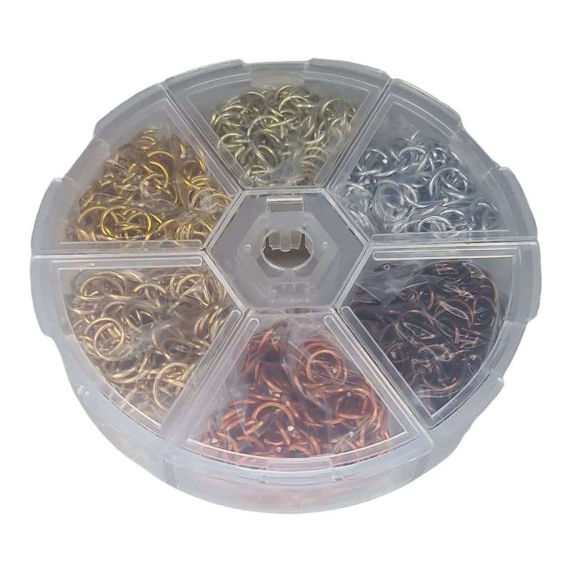 Aluminium jumpring spiral, assorted colors, 6mm, 1 080 pcs