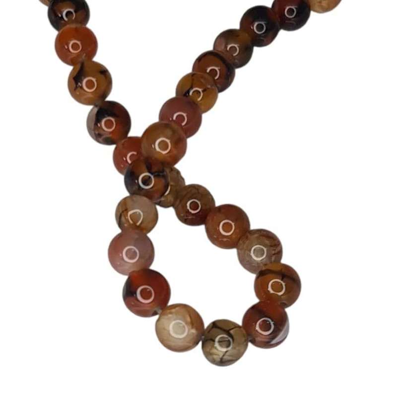 Crackle Carnelian bead string, 6mm, 40cm