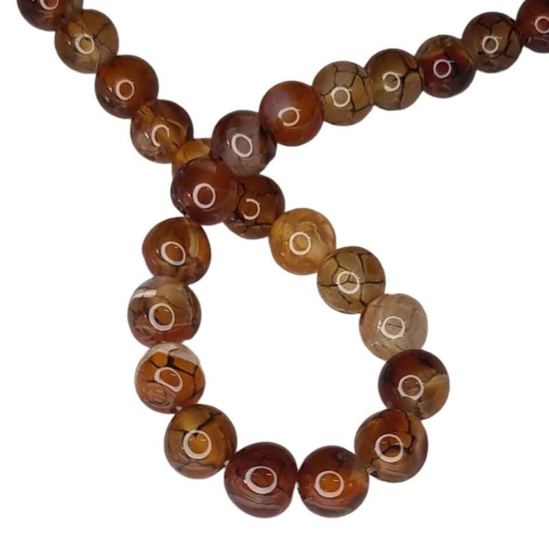 Crackle Carnelian bead string, 8mm, 40cm
