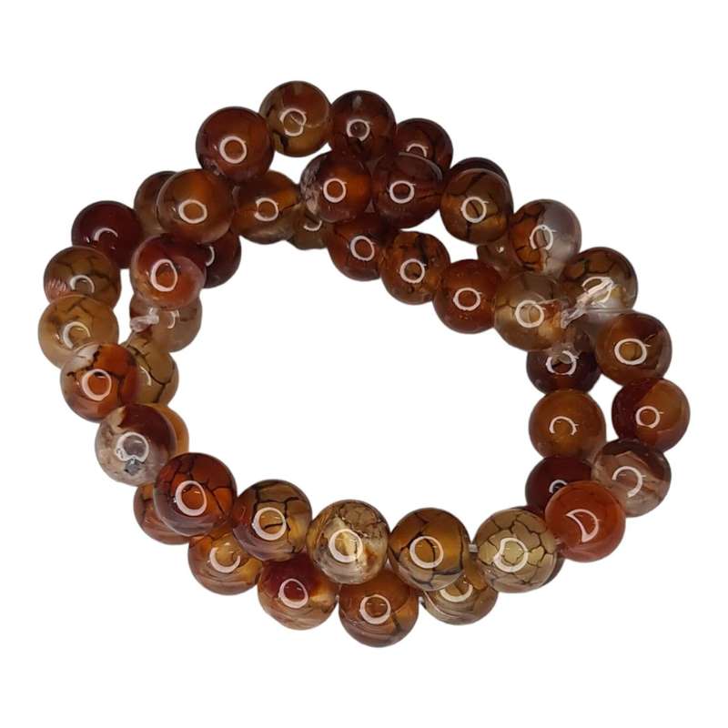 Crackle Carnelian bead string, 8mm, 40cm