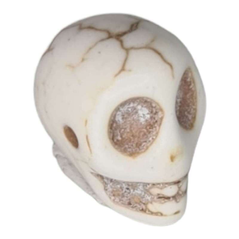 Howlite skull bead, cream, 14-15mm