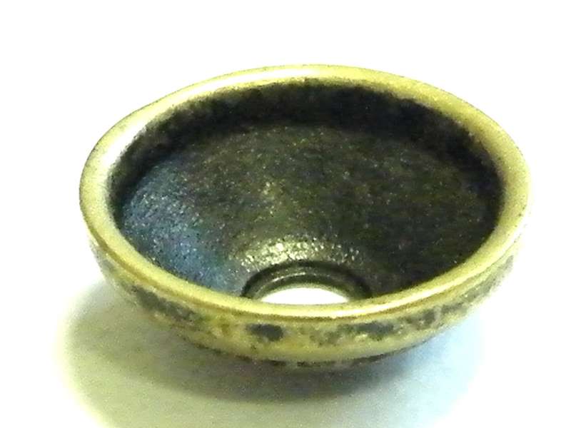Bead cap, bronze color, spiral design, 11mm