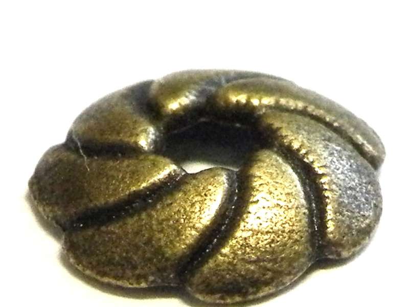 4 x Bead caps vortex design, bronze color, 10mm