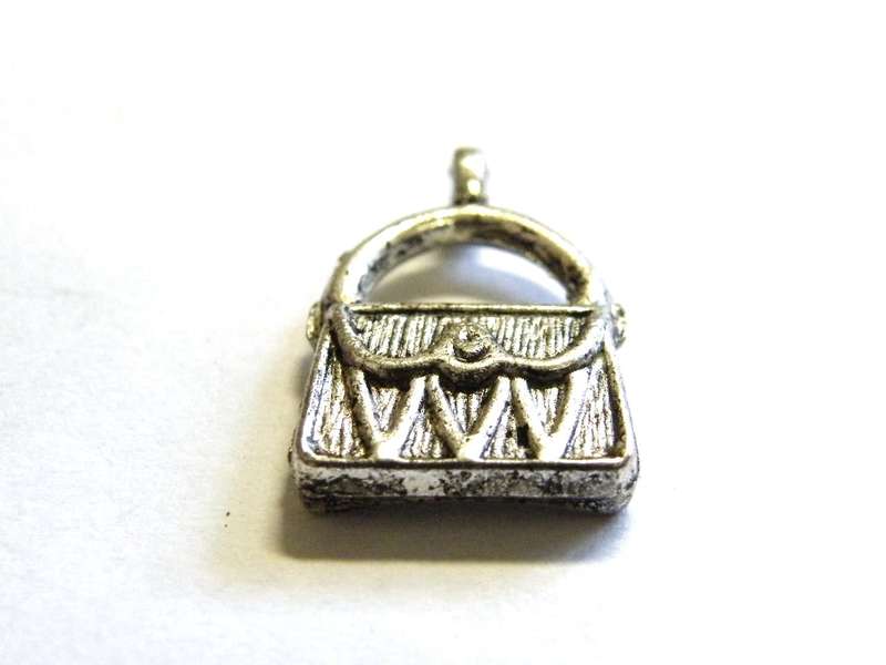Silver color Handbag Charm, 19mm.