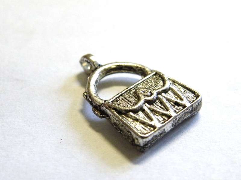 Silver color Handbag Charm, 19mm.