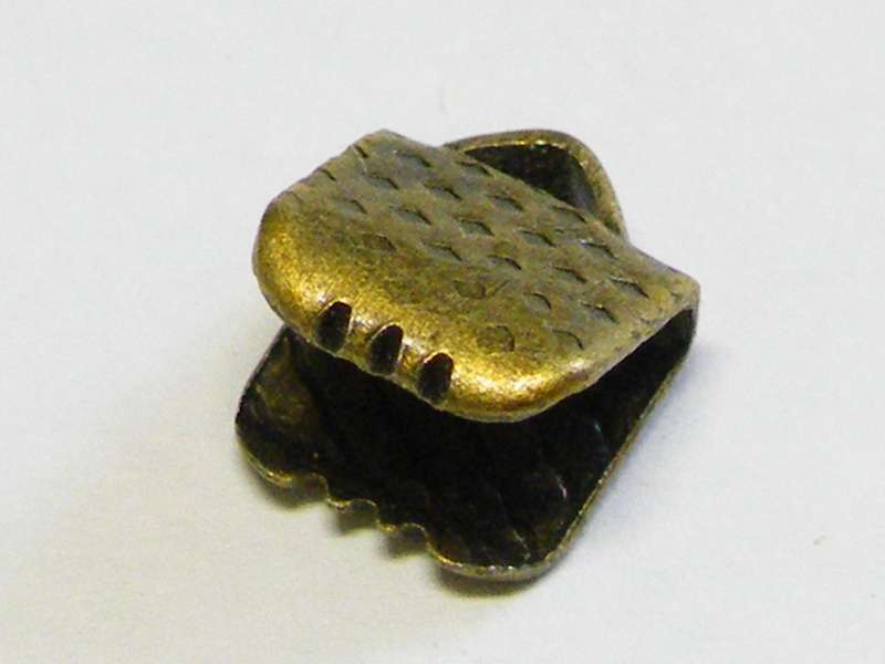 Packet of 10 Ribbon Crimp bronze color 6mm