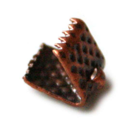 Packet of 10 Ribbon Crimp copper color 6mm