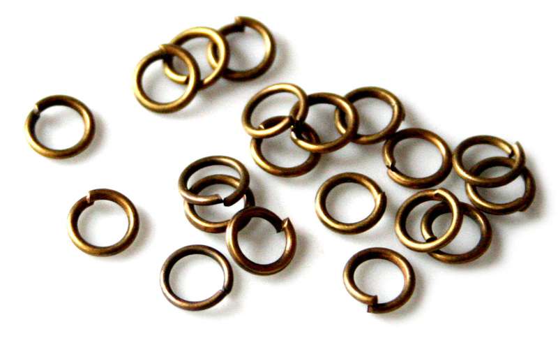 Packet of 20 Jumprings, bronze color, 5mm, 1mm thick