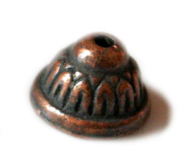 Bead cap bronze color, 11.5mm