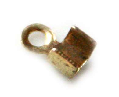 10 x End crimps for strings in gold color 3.3x5.7mm