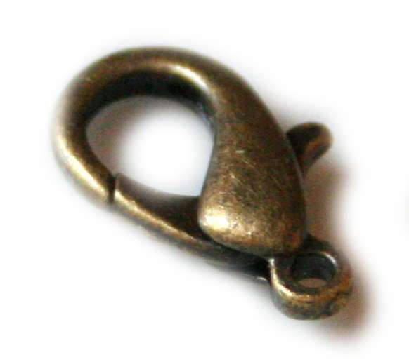 2x Bronze lobster clasp, 19mm