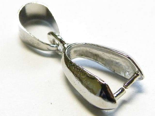 Silver pinch bail w hoop, 16mm