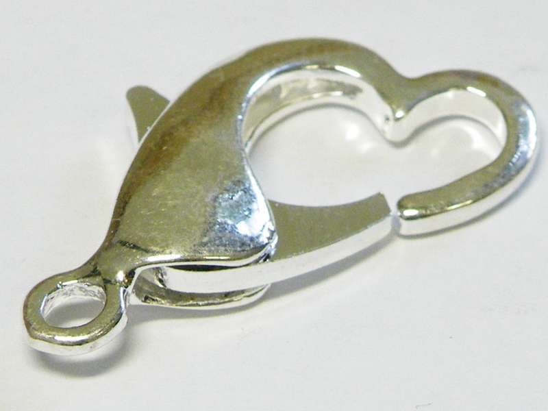 Heart clasp in nickel free silver metal 32mm