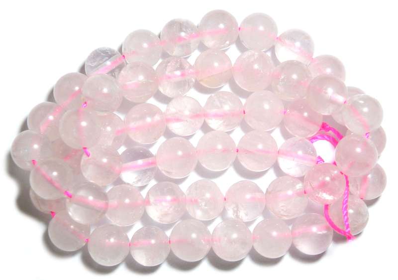 Rose quartz bead string, 8mm, round, 40cm