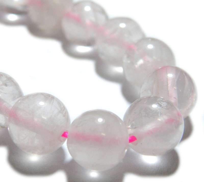 Rose quartz bead string, 8mm, round, 40cm