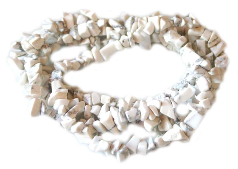 Howlite chip string, 80cm