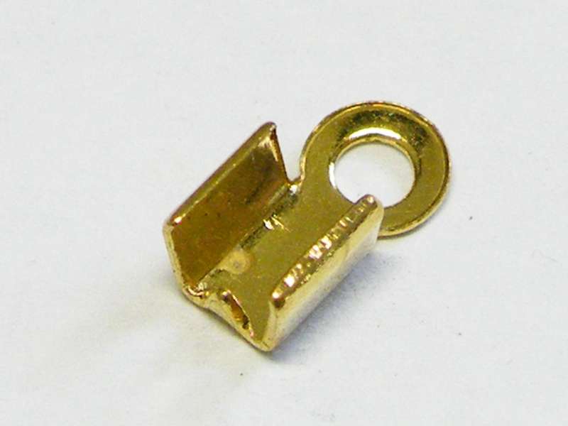 10 x End crimps for strings in gold color 4x8mm