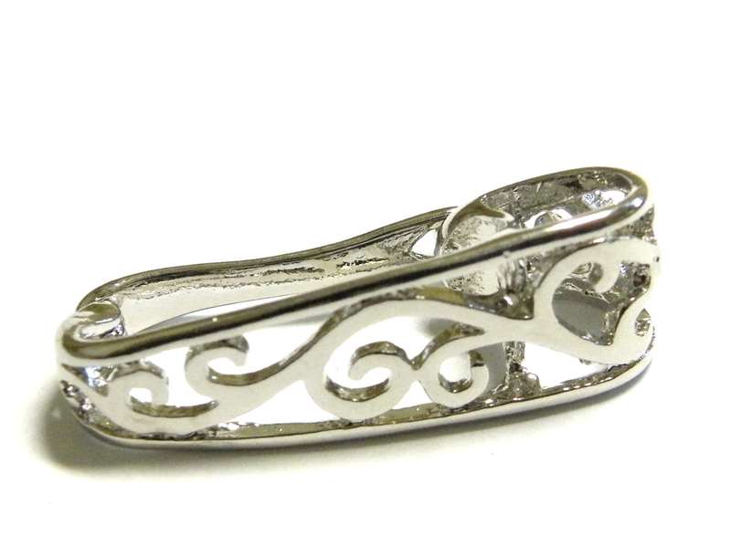Donut filigree bail 34mm in nickel free Silver