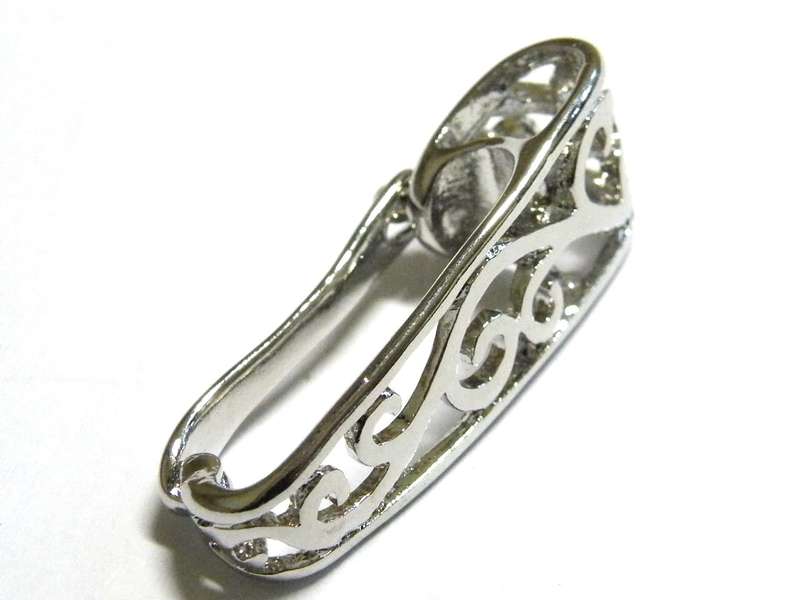 Donut filigree bail 34mm in nickel free Silver