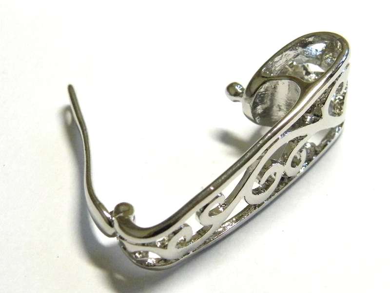 Donut filigree bail 34mm in nickel free Silver