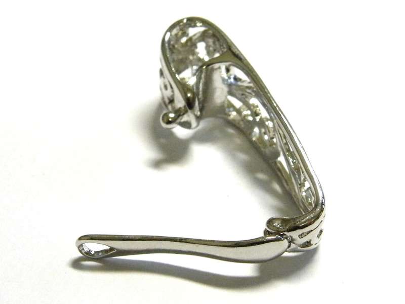 Donut filigree bail 34mm in nickel free Silver