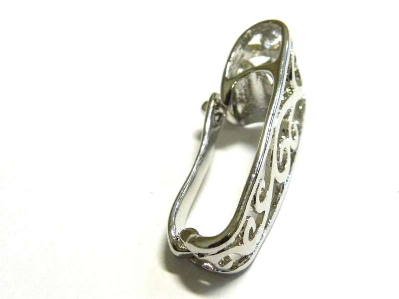 Donut filigree bail 34mm in nickel free Silver