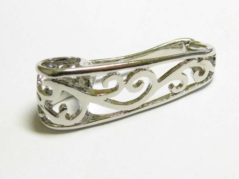 Donut filigree bail 34mm in nickel free Silver