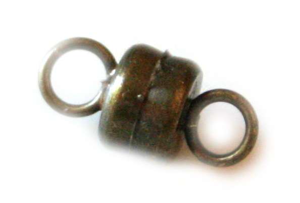 2x Magnetic clasp in antique copper 6mm round