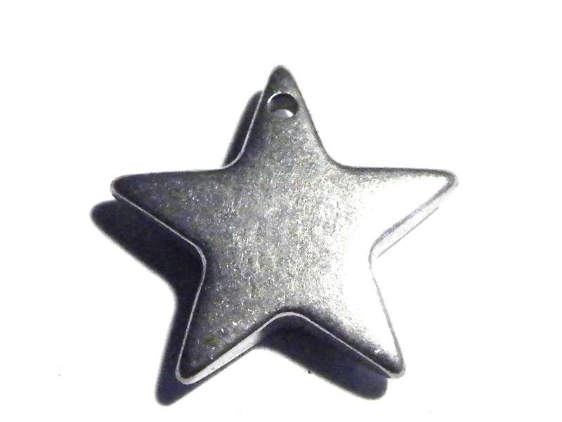 Star charm in stainless steel 12.8mm