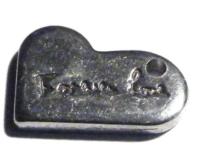 Forever love heart charm in stainless steel 14mm