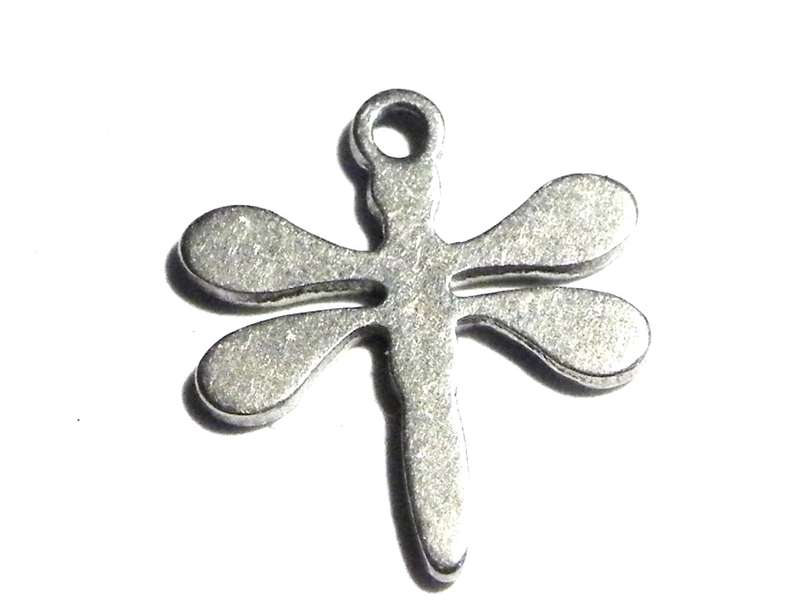 Dragonfly charm in stainless steel 12mm