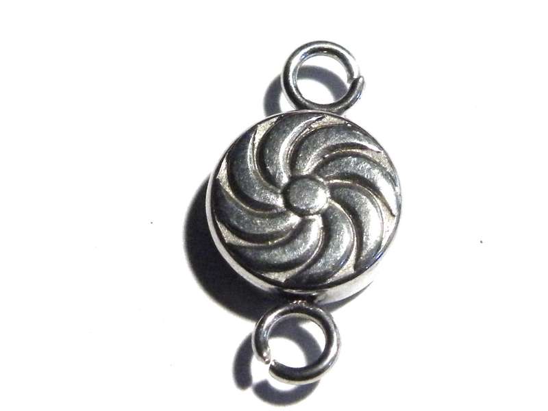9mm round swirl double link in stainless steel