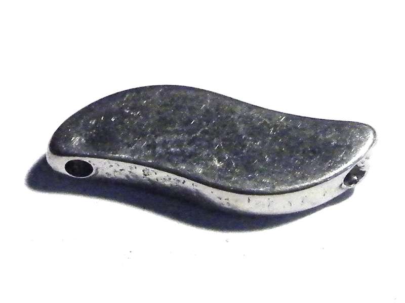 19mm feather shaped 2 hole spacer in stainless steel