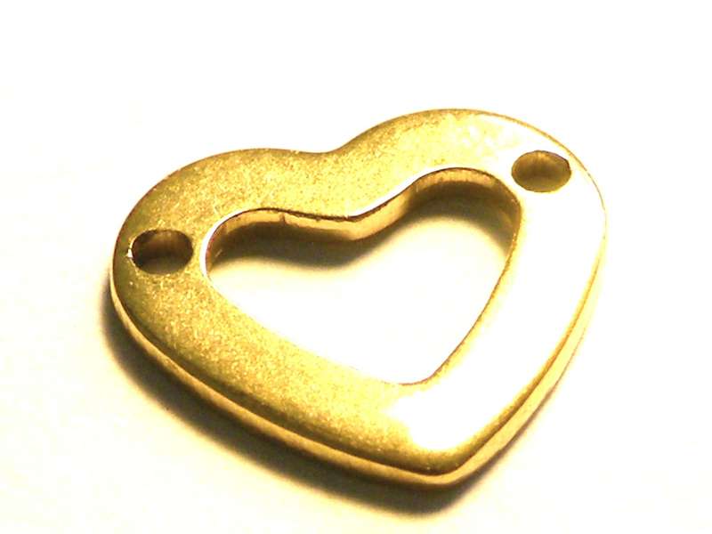 11mm heart link in stainless steel in gold color
