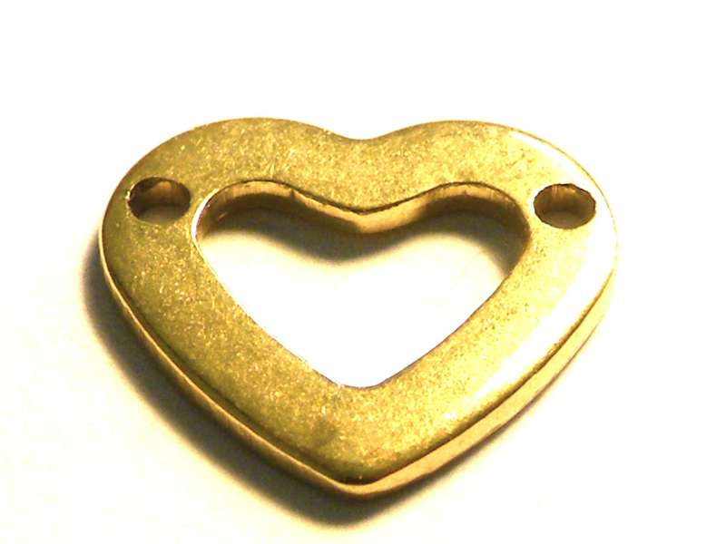 11mm heart link in stainless steel in gold color