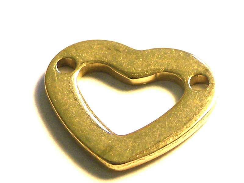 11mm heart link in stainless steel in gold color