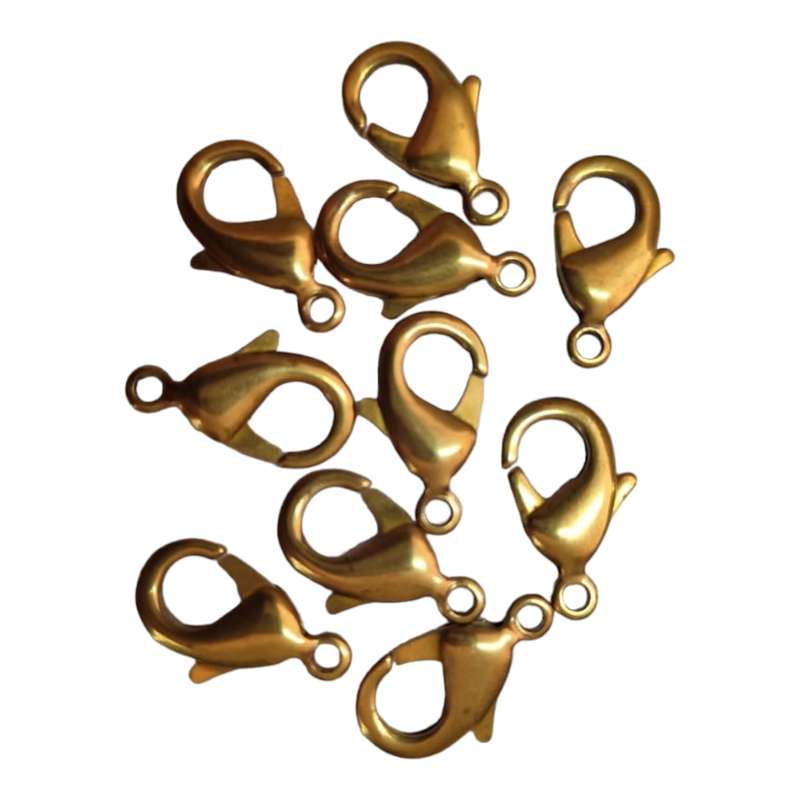 10 x Large Gold Coloured Lobster Clasp. 18.6mm length