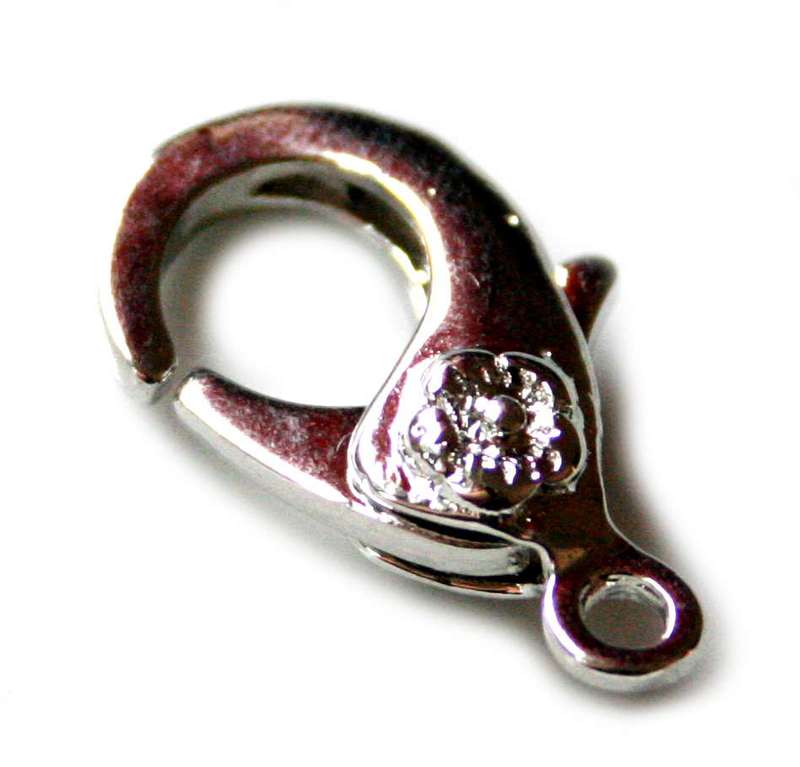Nickel free lobster clasp, rose detail, 28mm